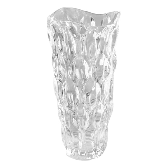 Yihuala Artistic Clear Glass Vases Crystal Florals Display Container Flower Arrangements for Living Room Dining Table or Study