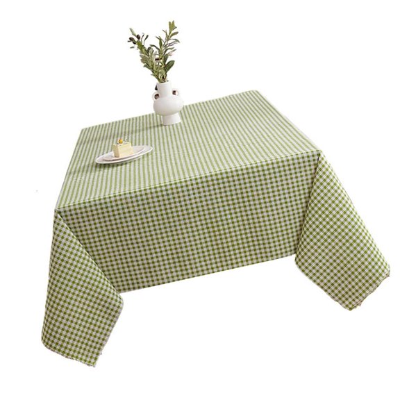 Yihuala Artistics Grids Print Table Cover Polyester Machine Washable Fit Various Table Size Decorative Dining Accessory