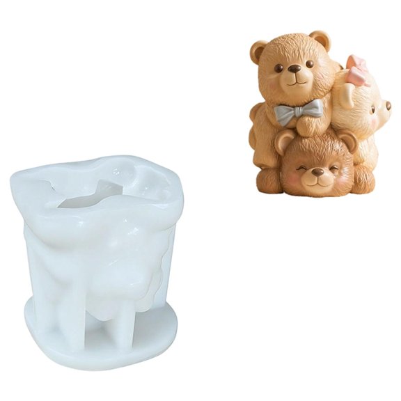 Yihuala Bear Figurine Silicone Multipurpose Silicone Easy Demolding for Resin Casting Soap