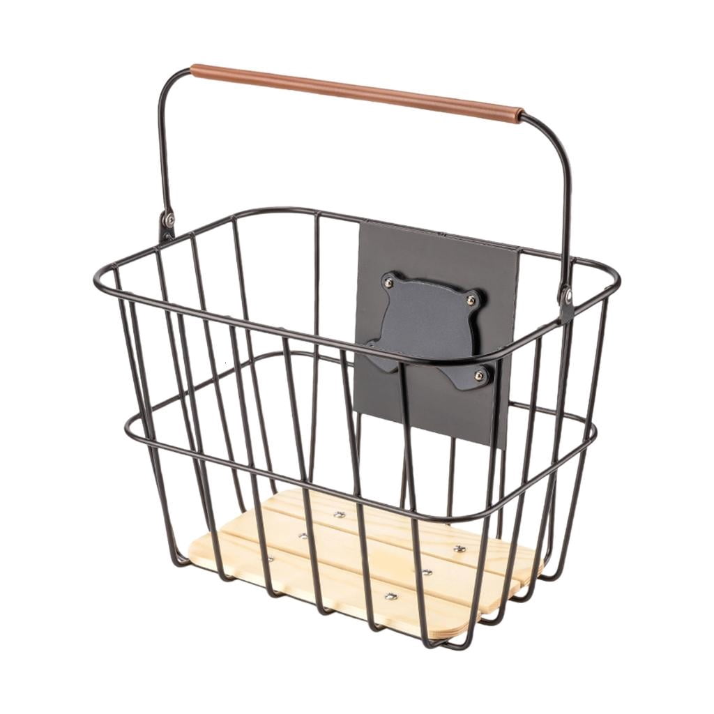 Yihuala Bike Basket Natural Wood and Recyclable Quickly Release Front Bike Basket for Green Lifestyles Enthusiasts