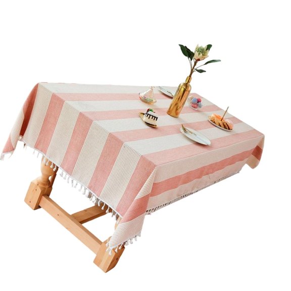 Yihuala Border Decorated Tablecloth Constructed Cotton Fabric Naturally Breathable and Simple to