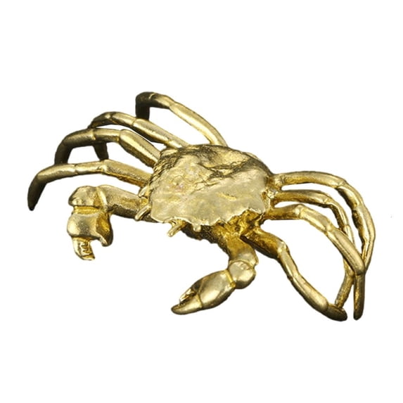 Yihuala Brass Crabs Figurines Animal Statues Shelf Decors Accent Crabs Decorative Objects Tabletop Centerpieces Home Decoration