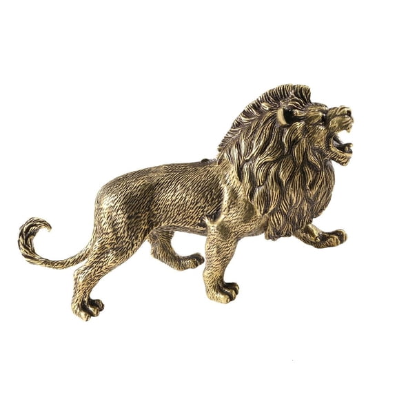 Yihuala Brass Animal Statues Figurines Retro Lions Statue Figurines Sculptures Tabletop Centerpieces Home Decors Collectibles