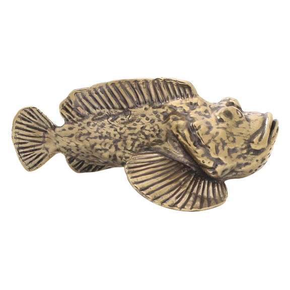 Yihuala Brasses Fish Sculpture Antique Miniature Stonefish Statue Home Decorative Artifacts Collectible Ornament For Office Desk