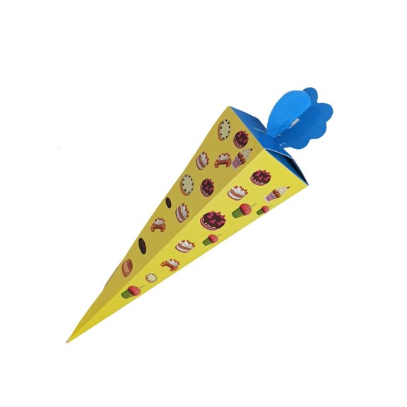 Yihuala Bulk 50Pieces Party Cone Boxes for Parties Birthday Celebration Craft Paper Gifts Box Candy Packing Treat Boxes