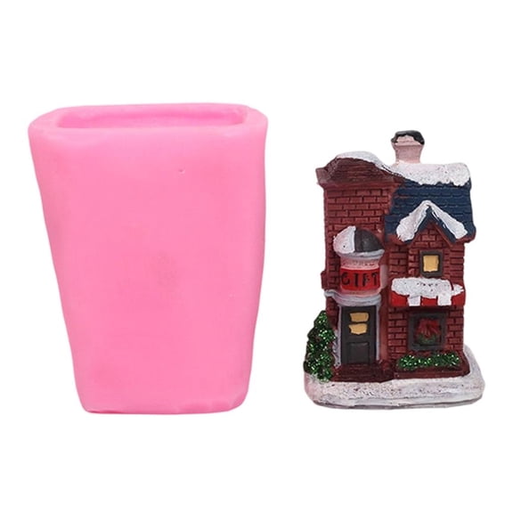 Yihuala Candle House Form for Plasters Casting Clay, Miniature Village Decoration Casting for DIY Craft Projects