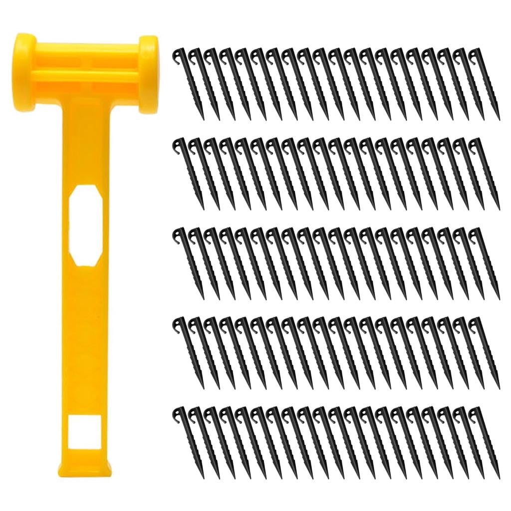 Yihuala Canopies Stake Tent Peg With Hammer Anchors Yard Lawns Peg Outdoor Camping Stake for Fixings Tent Tarps Awnings
