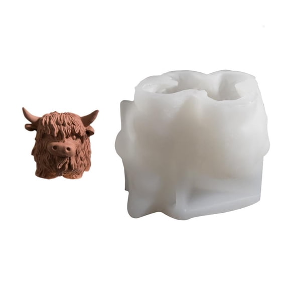 Yihuala Cattle Head Figurine Easy Demolding for Epoxy Resin Soap Home Decoration Head Silicone for Soap Cattle Statue Gypsum for Home Decoration