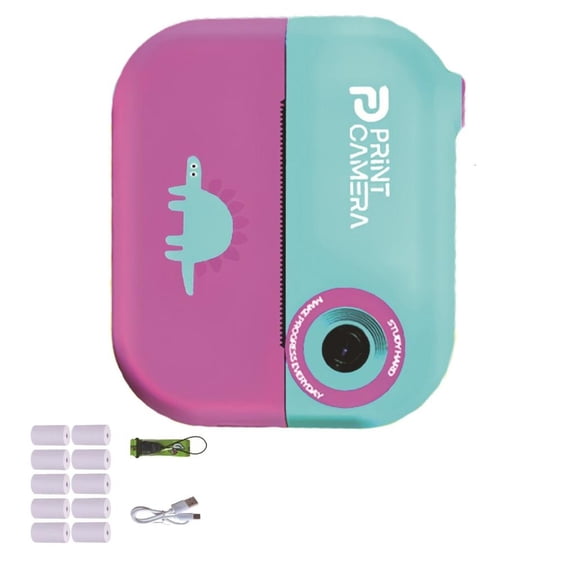 Yihuala Childrens Camera Instantly Photo Printer 48MP Double Camera 16X Optics Educational Games MP3 Player USB C Charging