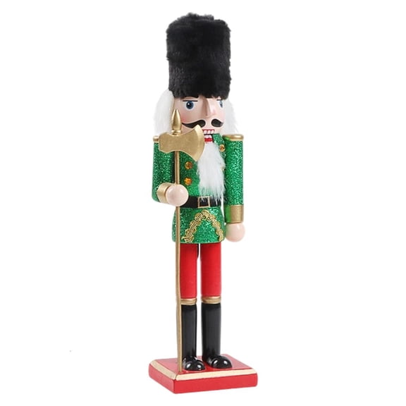 Yihuala Classical Wooden Nutcrackers Soldier Figurine Ornament Elegant Christmas Tabletop Decors For Festives Home Styling