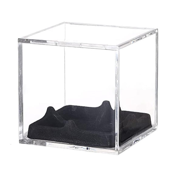 Yihuala Clear Baseball Display Case Acrylic Cubes Storage Square Clear Box Sports Softball Baseball Holder Container with Stand