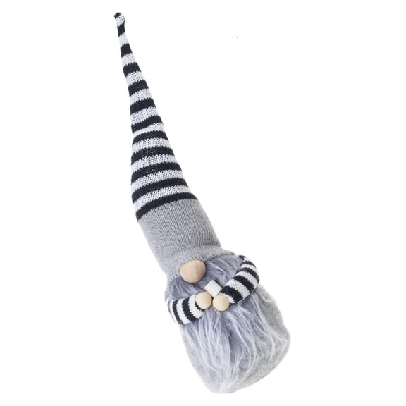 Yihuala Coffee Colored Face Dolls with Striped Hat Plush Figurine Christmas Gnomes Ornament Home Decoration