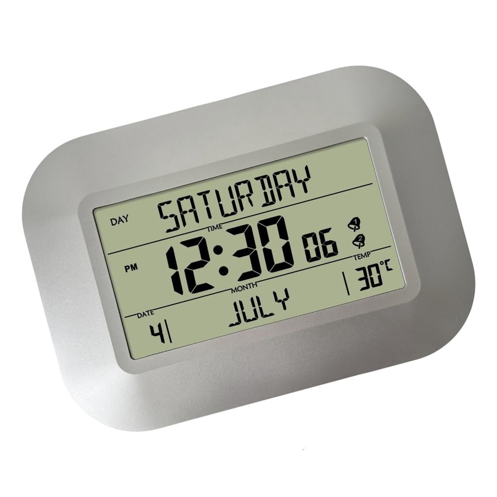 Yihuala Contemporary Digital Clock Including Calendar And Temperature Display 2 Alarms Snoozes FunctionLCD Screen Bedsides Clock