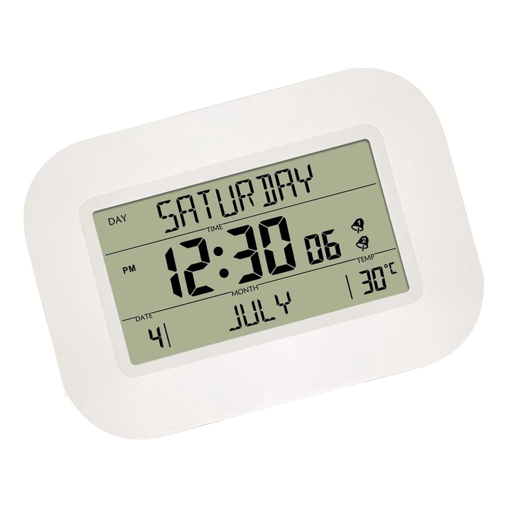 Yihuala Contemporary Digital Clock Including Calendar And Temperature Display 2 Alarms Snoozes FunctionLCD Screen Bedsides Clock