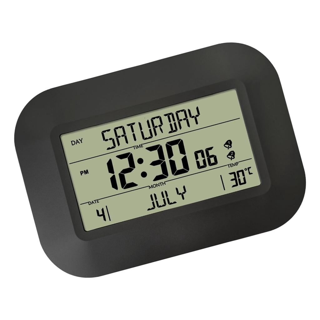Yihuala Contemporary Digital Clock Including Calendar And Temperature Display 2 Alarms Snoozes FunctionLCD Screen Bedsides Clock