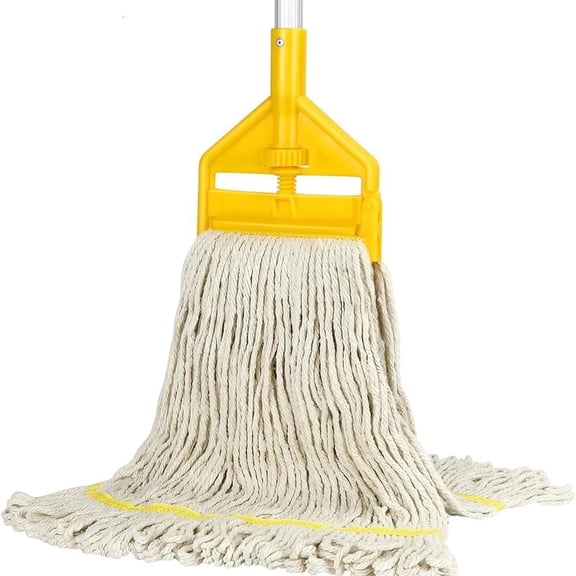 Yihuala Cotton String Floor Mop Heavy Duty Long Handle Wood Floor Mop For Daily Tasks On Multiple Flooring Type