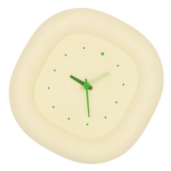 Yihuala Creative Bubble Desk Clock Quiet Movements Creamy Yellow Wall Clock for Home Study Room Decoration Accessories