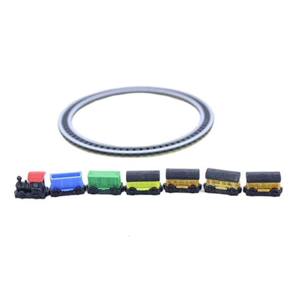 Yihuala Creative Miniature Railway Set Model Figurine Toy For Doll House Landscape with Realistic Train And Tracks Scene Display