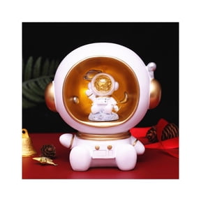 Yihuala Creative Night Light Astronaut Piggy Design Synthetic Resin Model Nordic Bedroom Living Room Table Decor G