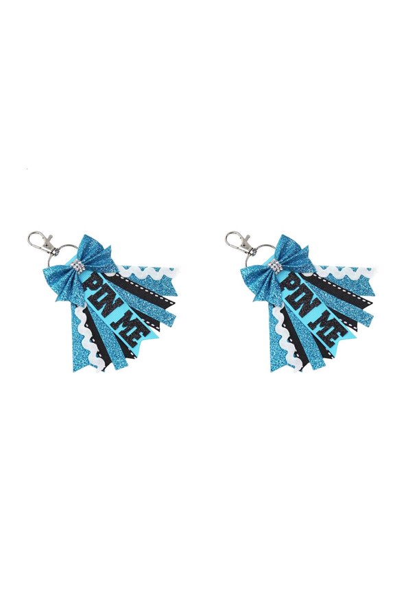 Creative Personalizeds Glitters Cheer Ribbon Bows Keychains Colored Cheer Keychains Pendant Backpacks Decoration Accesso