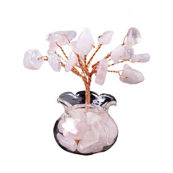 Yihuala Crystal Stone Money Tree Sculpture Enhancing Luck and Prosperities for Home or Display
