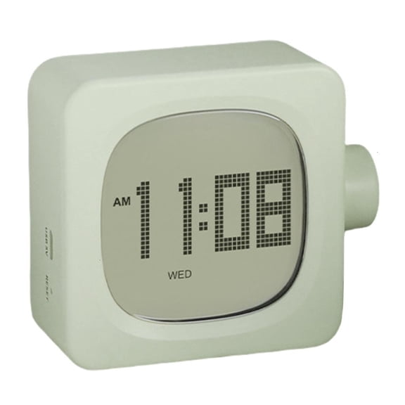 Yihuala Cubic Digital Clock for Bedroom LED Desk Alarm Clock with Snoozes Function Rechargeable Countdown Timer Night Lamp