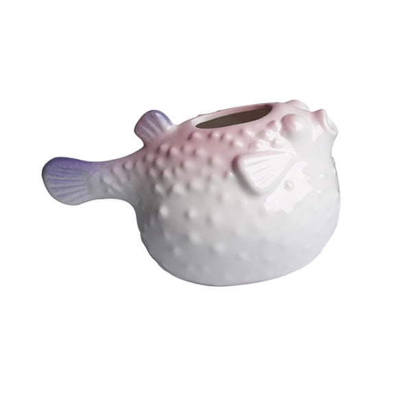 Yihuala Decorative Ceramic Pufferfish Plant Vases for Succulents Display and Home Decors