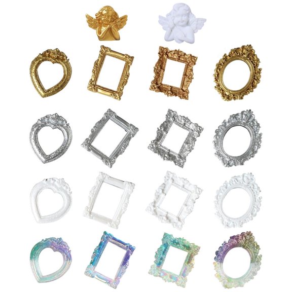Yihuala Decorative Embossing Picture Frames Tiny Resin Photo Frames For Wall Decoration Handmade Fridge Magnet Phone Case
