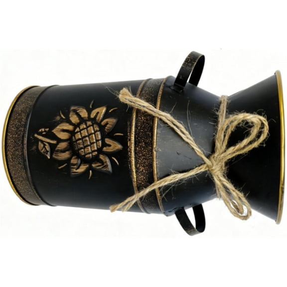 Yihuala Decorative Iron Milk Bucket Vases Sunflowers Design For Farmhouses Interior Styling