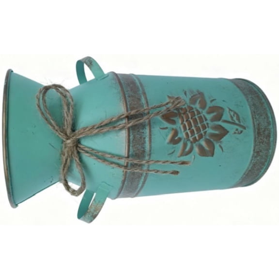 Yihuala Decorative Iron Milk Bucket Vases Sunflowers Design For Farmhouses Interior Styling