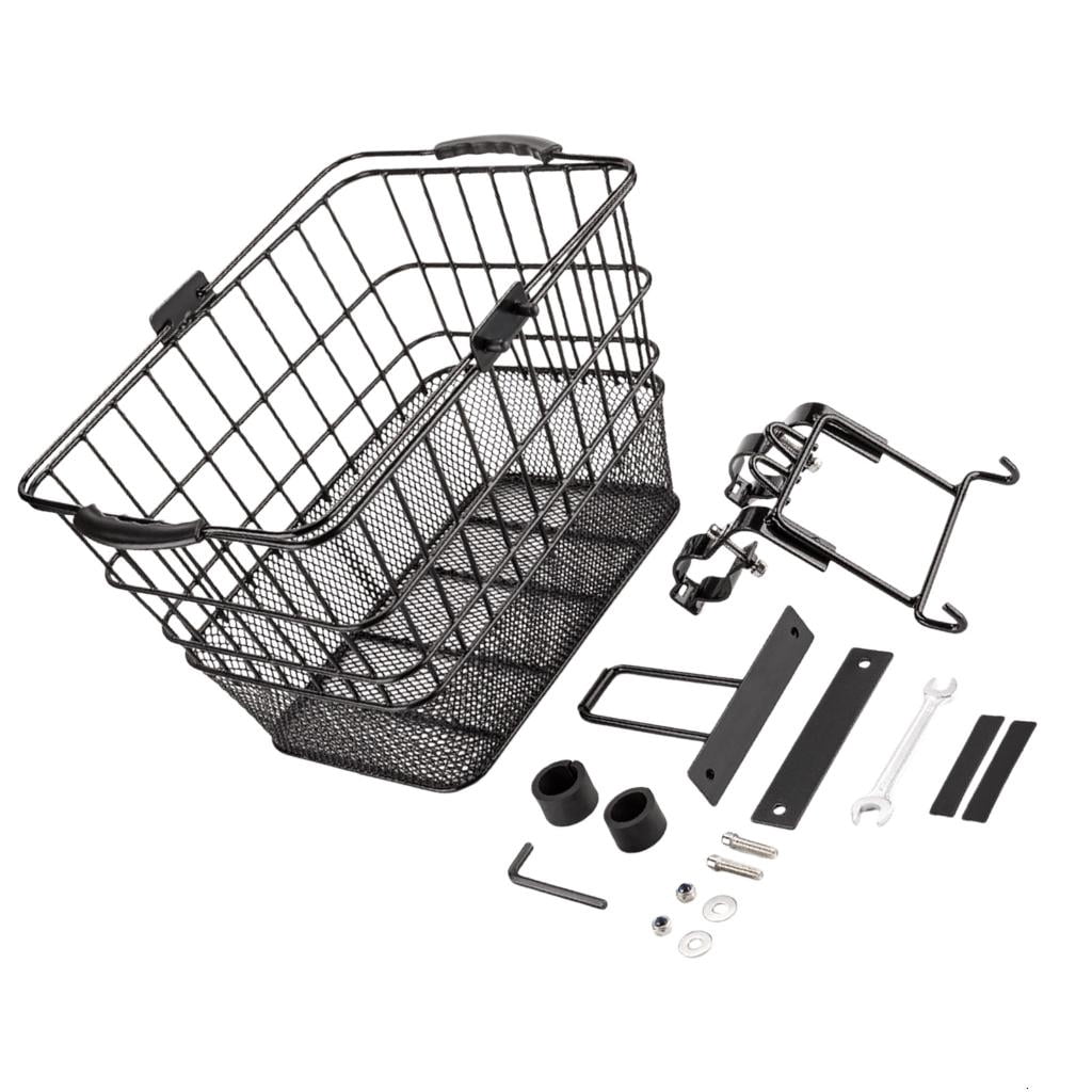 Yihuala Detachable Front Bike Basket Electric Bikes Storage Basket Cycling Bike Wire Baskets for Road Bikes Travel Easy Assembly