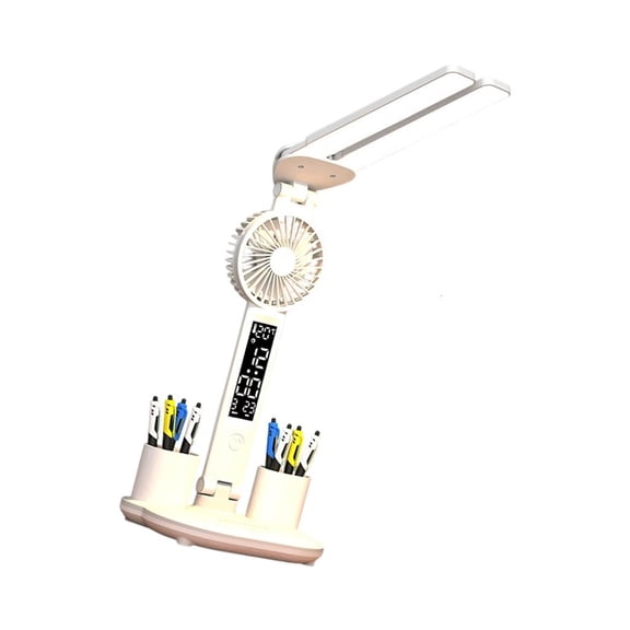 Yihuala Double Direction LED Desk Lamp Bedroom Reading Lights with Organizational Pen Tray Construction for Workspaces