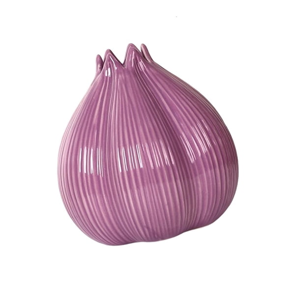 Yihuala Durability Flower Holder Onion Shape Ceramic Holder for Home Decoration with Design Safe for Pet and