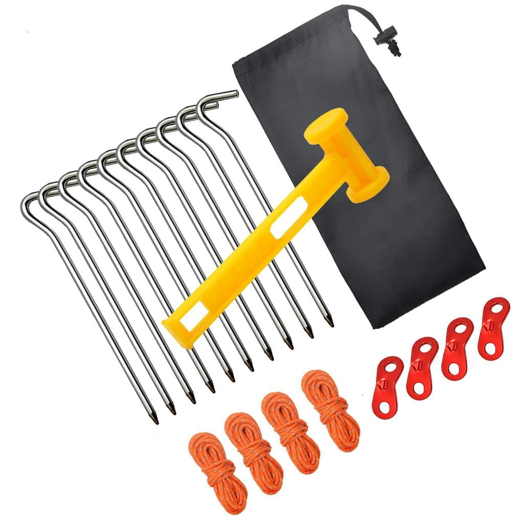 Yihuala Durability Tent Sand Pegs Multipurpose Tent Anchors Heavy Type Tent Stakes for Hiking Backpacks Essential