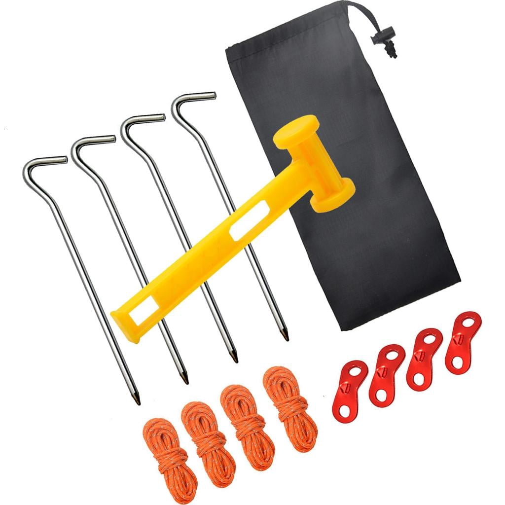 Yihuala Durability Tent Sand Pegs Multipurpose Tent Anchors Heavy Type Tent Stakes for Hiking Backpacks Essential