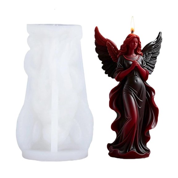 Yihuala Easy Releases Silicone Mold for Wing Angelic Goddesses Scented Candle Ideal for Crafting Soap Chocolate and Family Activ
