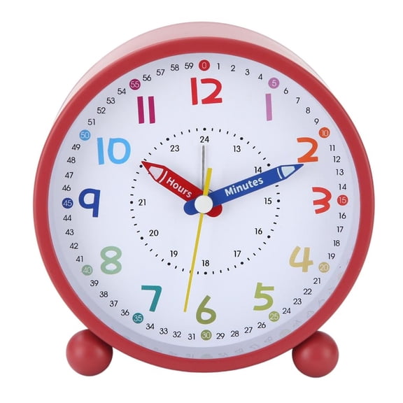 Yihuala Educational Analog Alarm Clock With Large Display And Nightlight Battery Operated For Bedsides And Study Area