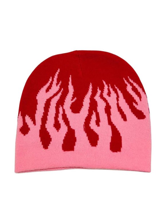 Elastic Windproof Winter Hat Knitted Flame Pattern Hat for Women Men Keep Ear Warm Hat Soft Cold Weather Supplies