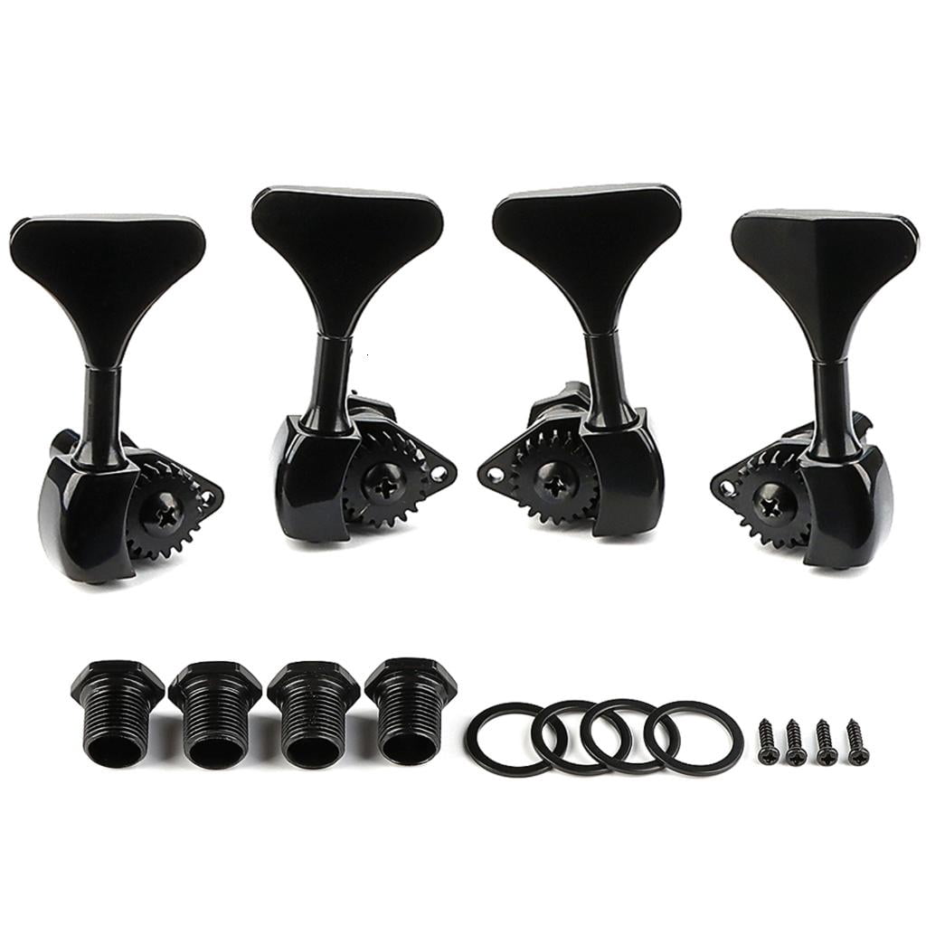 Yihuala Electric Bass Tuner Peg Guitar Open Gear Tuning Pegs Machine Head Metal String Tuner 4 String Bass Machine Head Knobs