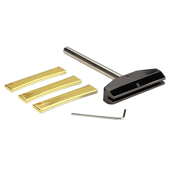 Yihuala Electroplated Guitar Fret Press Set with Grooved Inserts and Wrench Fret Insert Set for Stable String Alignment