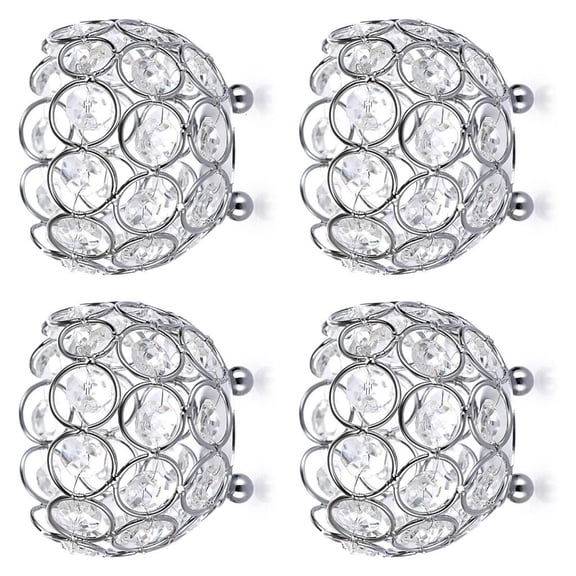 Yihuala Elegant Crystal Tealight Holders Bowls Vases Set Of 4 Suitable For Table Centerpiece Wedding Home Decoration Ornaments