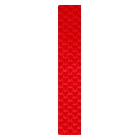 Yihuala Elegant Fleece Table Runner Quilted Plush Heart Pattern Tablecloth Home Dining Decors Suitable For Daily Party Use