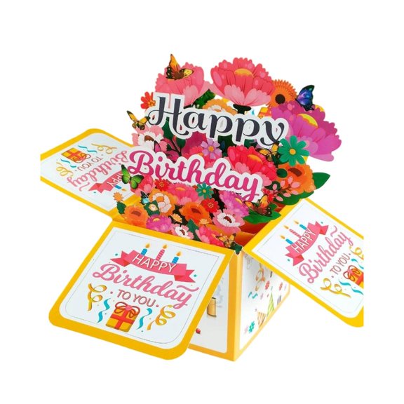 Yihuala Elegant Greeting Card With Edges High Cardstock Component Perfect For Birthday Surprises