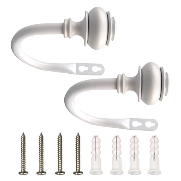 Yihuala Elegant Metal Curtain Tie Back Hooks, 2 Pack Wall Holders for Drapery in Bedroom and Living Area