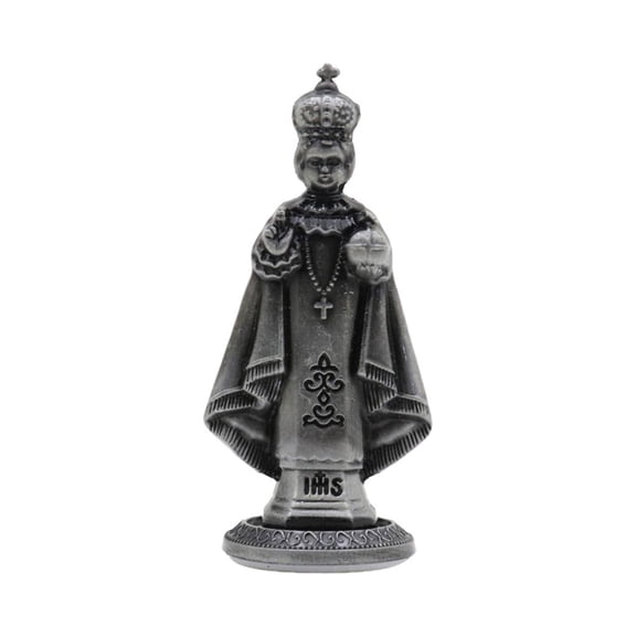 Yihuala Elegant Standing Maria Metal Figurine Statue with Vintage Detailed Antique Religous Sculpture Miniature Decors