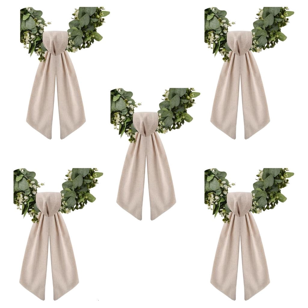 Yihuala Extra Long 122Cm Wreath Sashes Ribbon For Holiday Decorations Polyester Materials Perfect For Christmas And Thanksgiving
