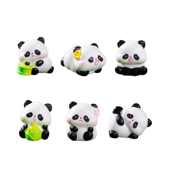 Yihuala Fairys Garden Accessories Resin Pandas Figurines Minis Panda Statue Microscope Landscape Ornament Educational Toy Figure