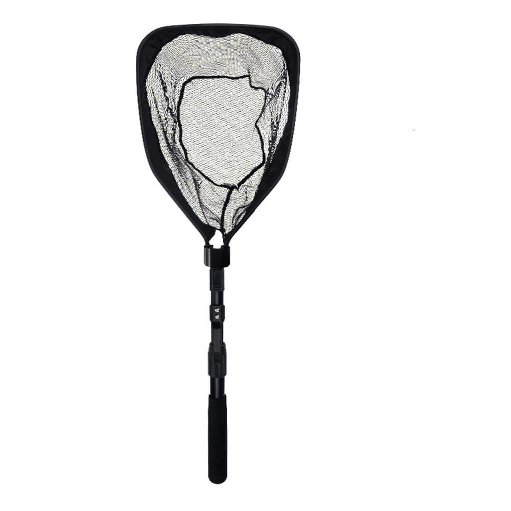 Yihuala Fishing Net Dip Net Fish Landing Net Safe Fish Net Dip Net EVA Handle Knotless Rubber Fishing Net