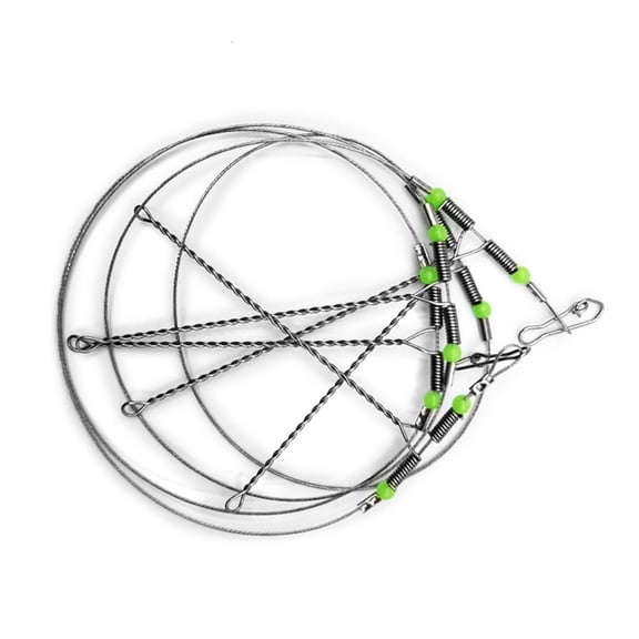 Yihuala Fishing Rigs with Swivels Beads Line Tackle Rigs Fishing Leader Stainless Steel Wire Traces Leader Tackles