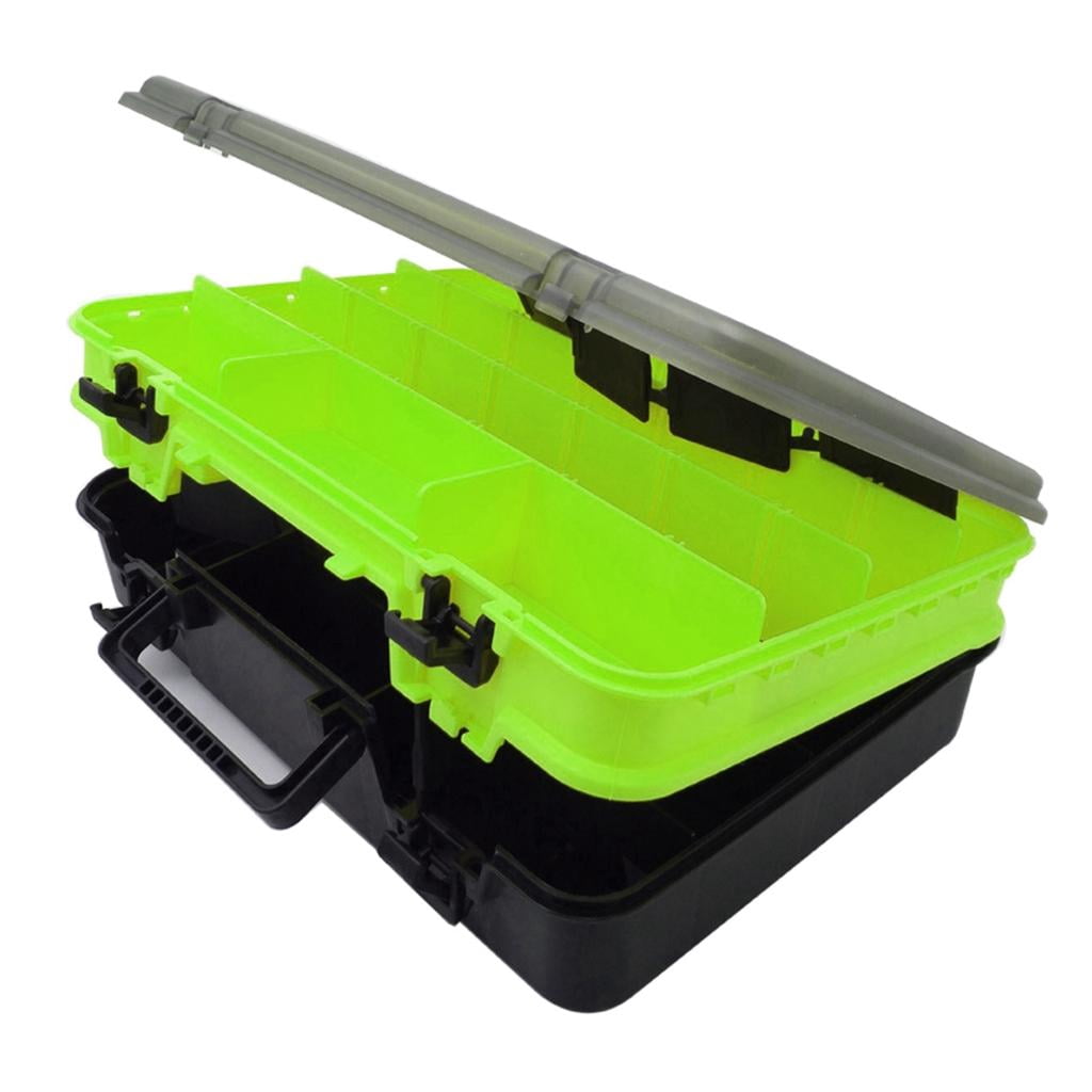 Yihuala Fishing Tackle Box Fishing Hook Storage Trags Organizers Box Clear Adjusted Dividers Terminals Tackle Case
